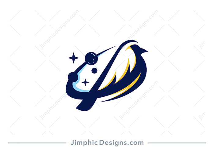 Sleek bird design with an outer space galaxy incorporated.