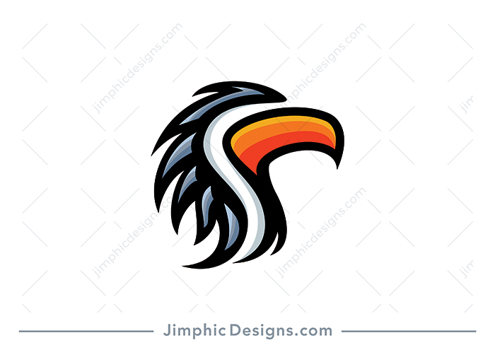 Smooth eagle head design with a big white negative space letter S.