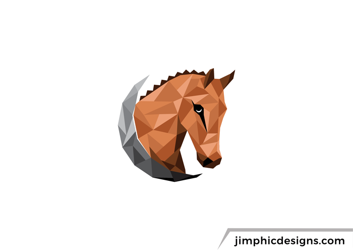 Horse head design shaped with origami blocks