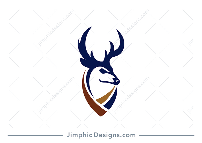 Sleek and simplistic deer head slightly tilted to one side.