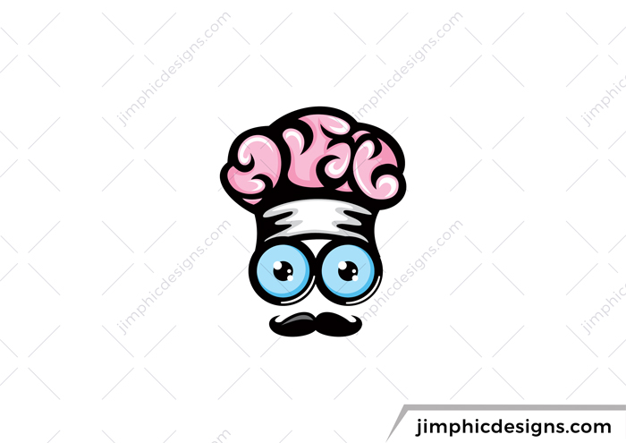 Geeky Chef character with a brain in the shape of a chef hat.