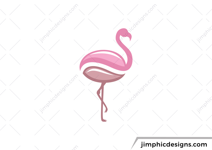 Flamingo bird with it's body shaped as a coffee bean.