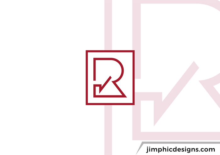 Clean line design shape the letter R with a roof inside.