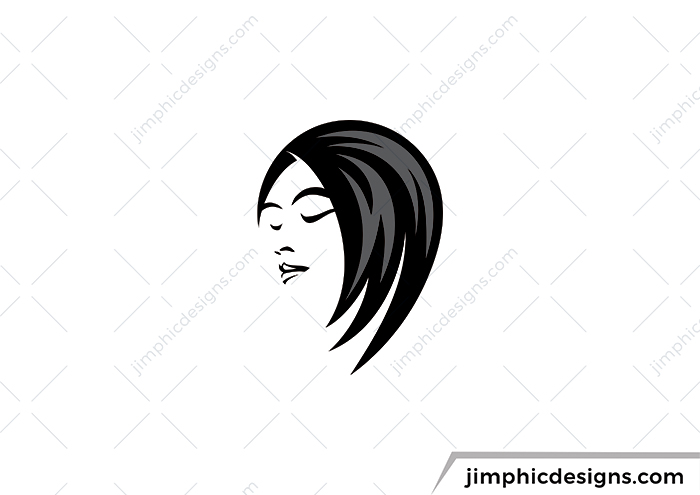 Woman with hair in the shape of a location pin.