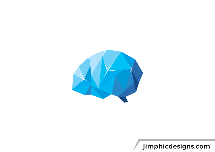 Brain shaped with origami type graphics