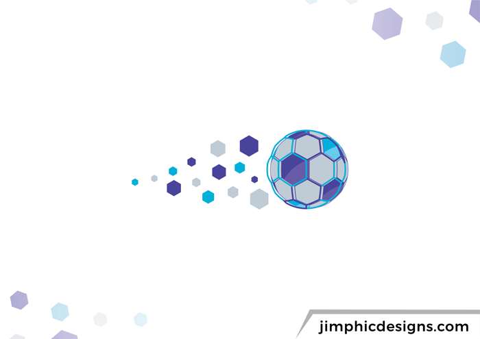 Flying soccer ball with particles behind it