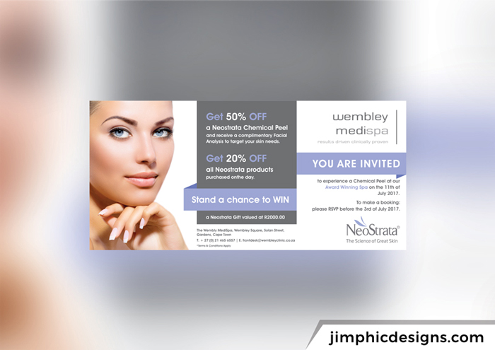 Medical spa invitation design for a promotion. 