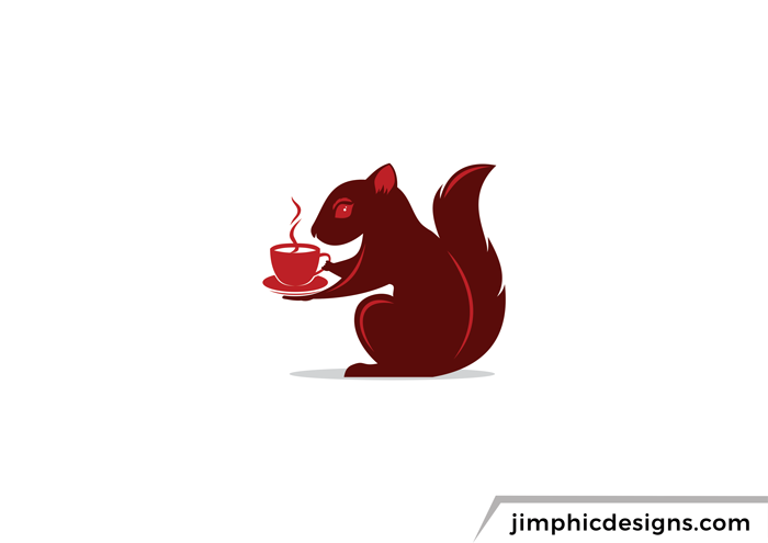 Cute squirrel have a cup of java to start his day