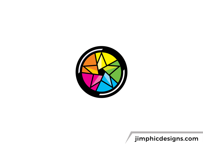 Photography logo with a colorful star in the center