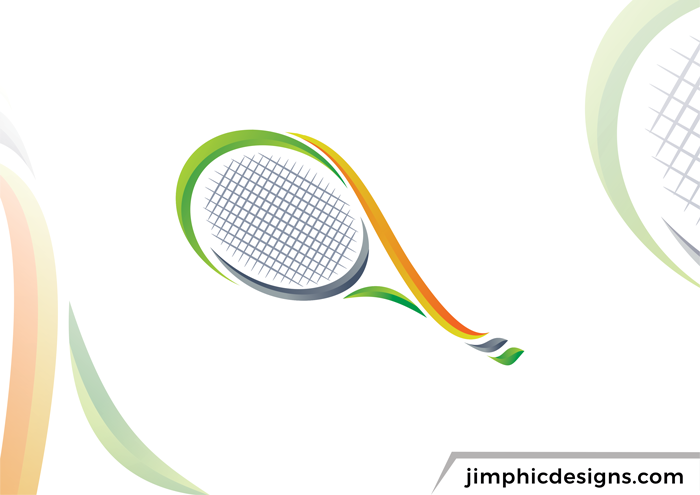 Abstract tennis racket representation.