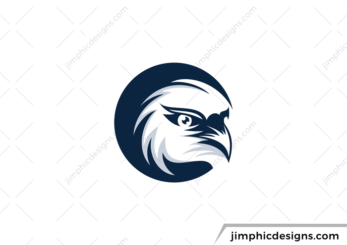 Eagle head inside a circle creating the letter C.