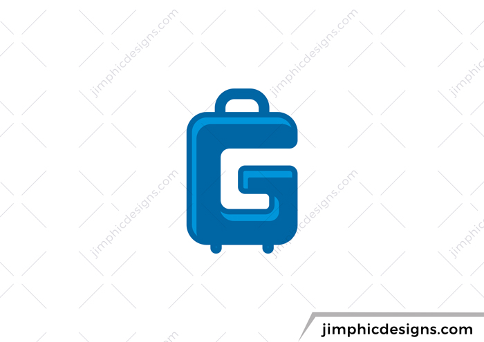 Simplistic suitcase bag in the shape of a letter G.