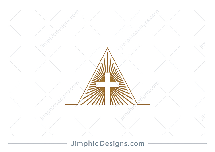 Modern and thin lines shape an elegant letter A with a big cross in the middle. 