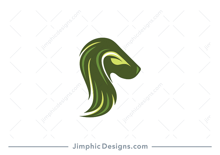 Modern lion head design with a big leaf incorporated. 