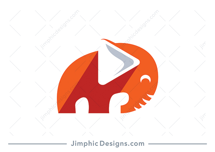 Charming little elephant with an iconic media button shaping his ear.