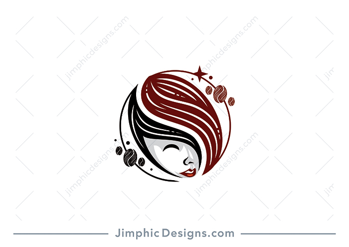 Modern coffee bean design in the shape of a typically Karen hairstyle.