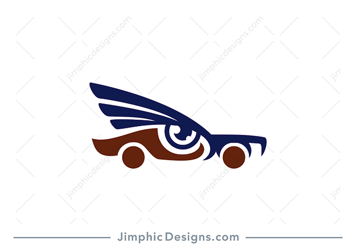 Sleek car design featuring a big eye with a wing attached to the motorcar.