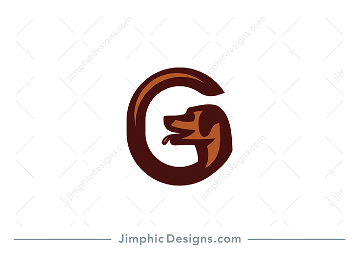 Smooth and iconic letter G featuring a smiling dog in the center.