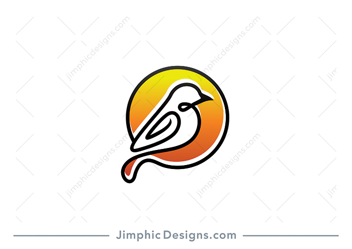 Modern and very simplistic bird is shaped with a one line drawing.