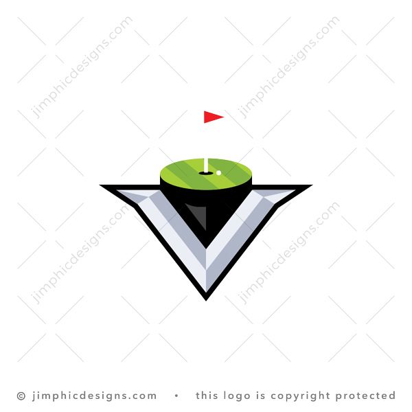 Letter V Golf Logo