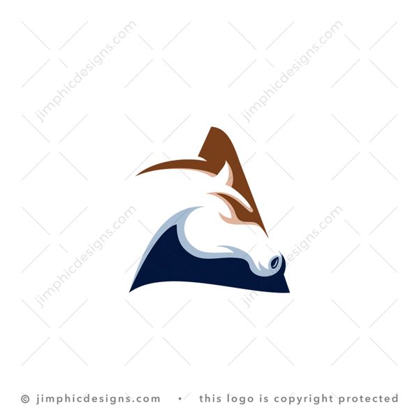 A Horse Logo logo for sale: Modern horse head design inside an uppercase letter A shape.