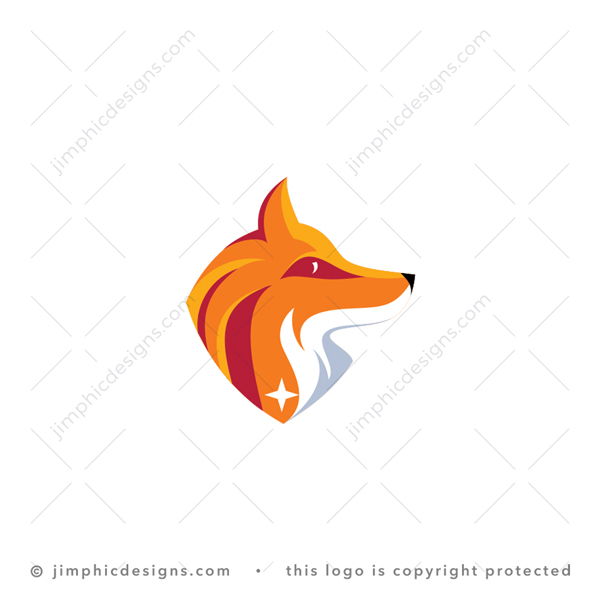 Fox Logo logo for sale: Modern and strong fox design holding its head up high shaped inside an invisible crest shape.