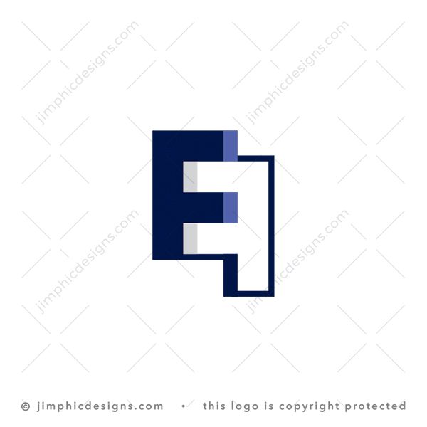 FF Letter Logo logo for sale: Two big 3D letter F design facing in different directions interlock into each other.