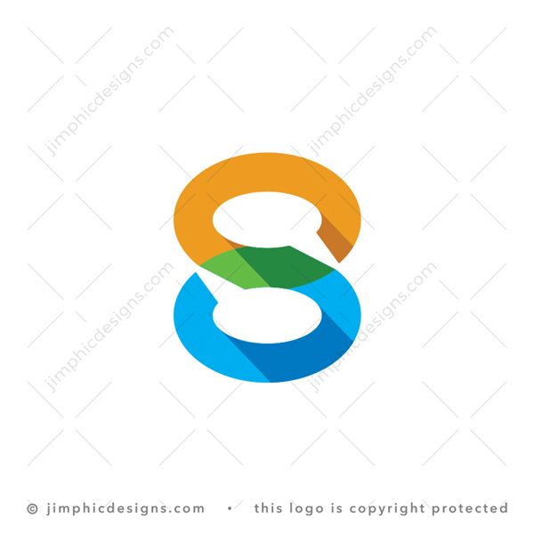 S Chat Logo logo for sale: Two negative space chat boxes overlapping each other creates the shape of a letter S design.