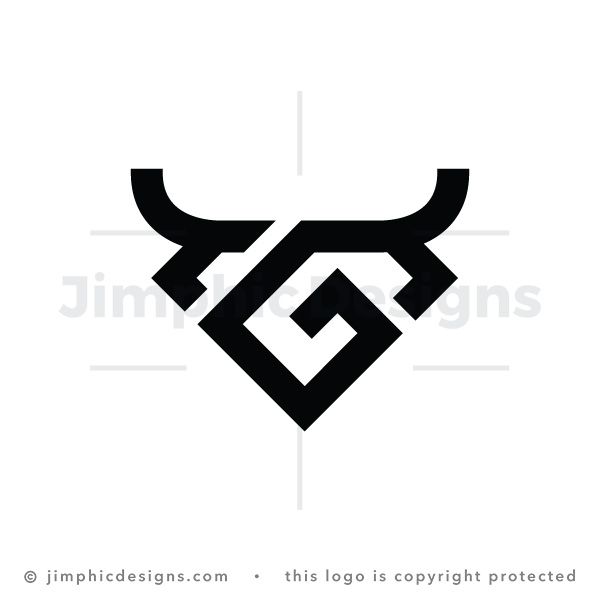 Abstract Black Head Bull Logo