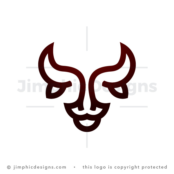 Powerful Brown Head Bull Logo