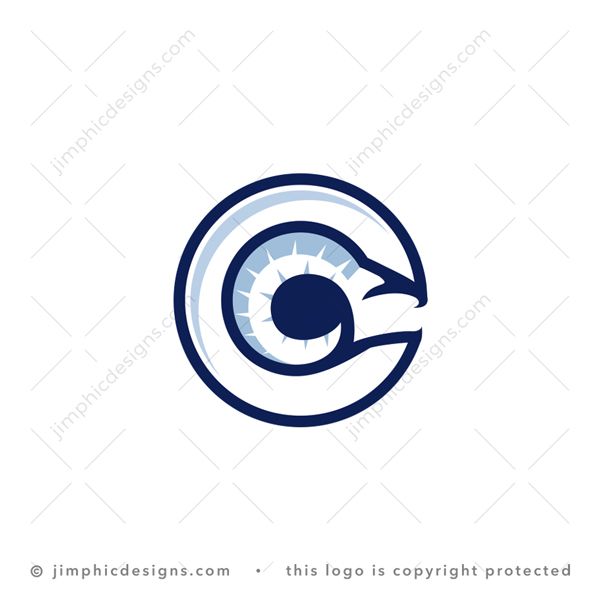 C Ram Logo logo for sale: Perfectly round letter C shape with ram animal horns and head inside.