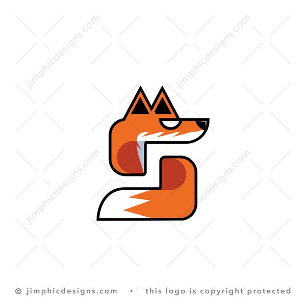 S Fox Logo logo for sale: Modern and sharp fox animal shaped as a solid letter S design.