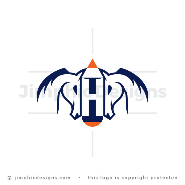 Pencil Letter H Horse Logo