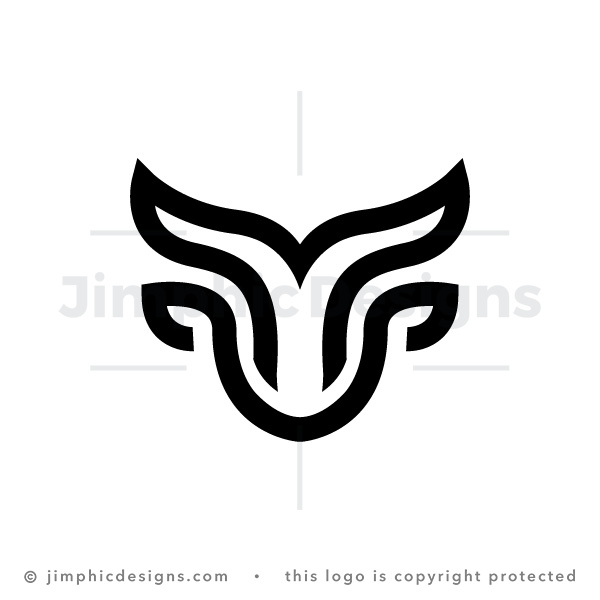 Minimalist Black Bull Logo Bull Head Logo