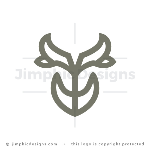 Grey Bull Logo Simple Bull Head Logo