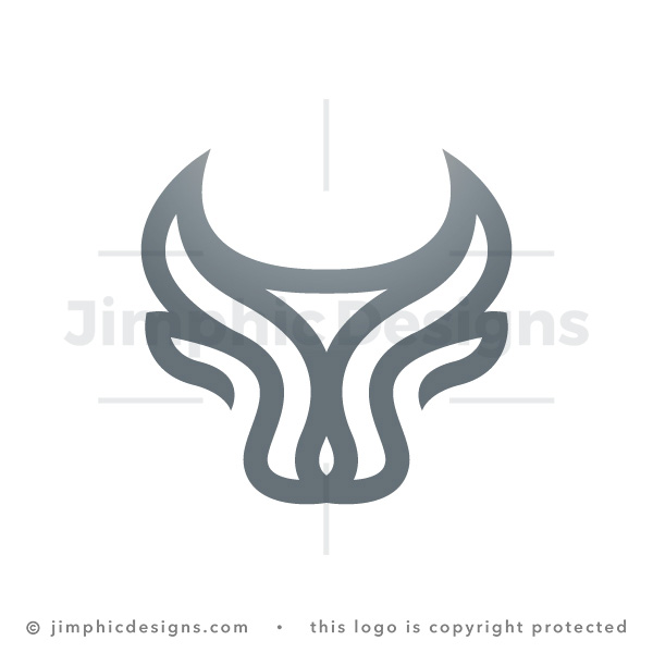 Abstract Silver Bull Head Logo