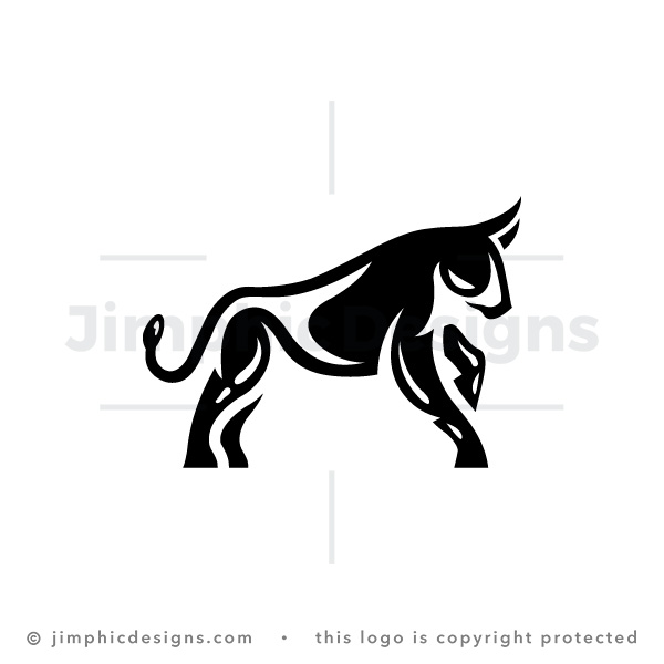 Cool Iconic Black Bull Logo