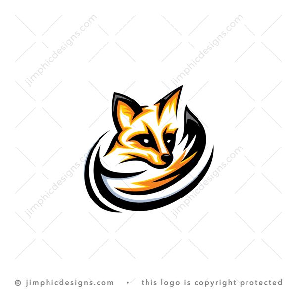 Fox Logo logo for sale: Modern fox animal with a fierce look in his eyes finished with some swooshes.