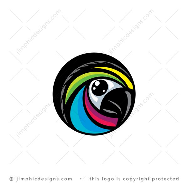 Parrot bird logo. parrot logo isolated on green background. green • wall  stickers zoo, wing, wing | myloview.com