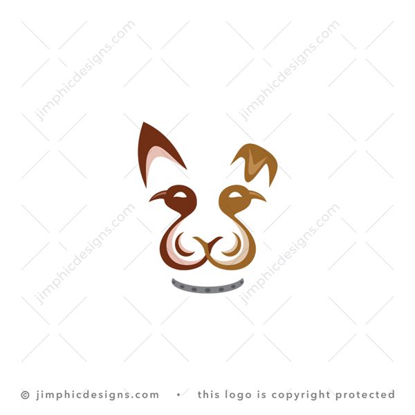 Bird Dog Logo logo for sale: Two birds facing away from each other shapes the face of a dog.