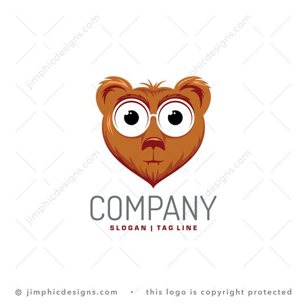 Bear Logo logo for sale: Modern and very friendly bear head design with his eyes wide open. 