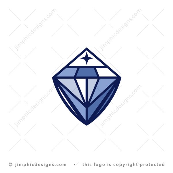 Diamond Security Logo logo for sale: Iconic big and simplistic diamond design incorporated into an iconic shield shape.