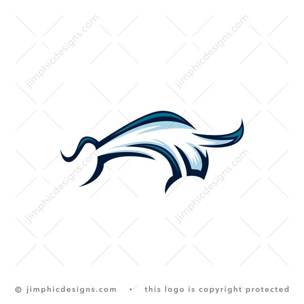 Bull Logo logo for sale: Modern bull design shaped with some abstract lines in a moving motion.