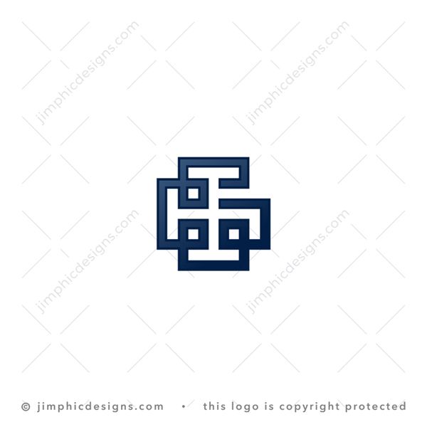 G Logo logo for sale: Elegant uppercase letter G design is shaped with straight lines in a pattern.