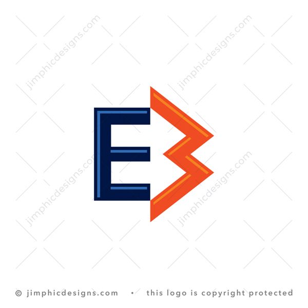 EM Arrow Logo logo for sale: Very simplistic uppercase letter E and a rotated uppercase letter M creating two arrows in white negative space.