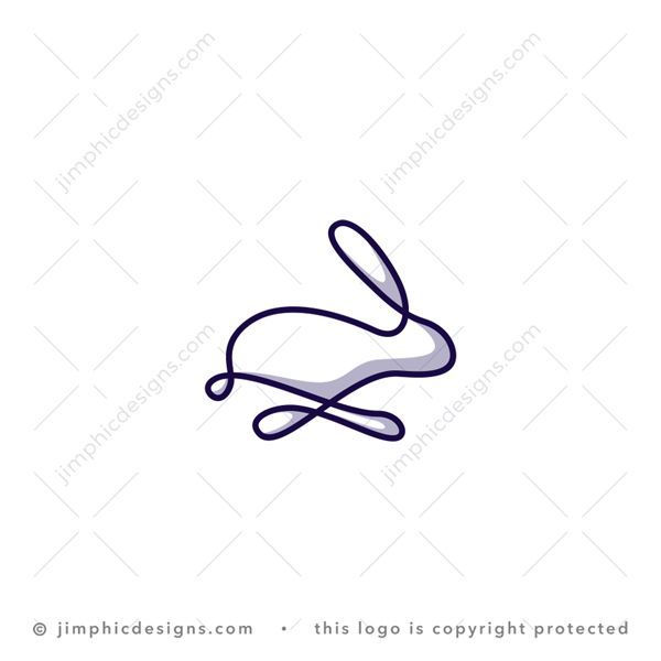 Bunny Logo logo for sale: Modern bunny design in a running motion with a simplistic line and shadows added.