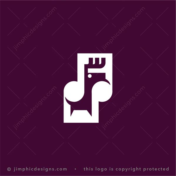 Music Deer Logo logo for sale: Very simplistic deer is shaped inside two music notes with one music note on facing down and the other facing up.