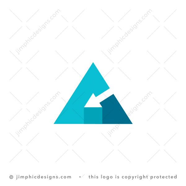 C Arrow Logo logo for sale: Modern and very sharp letter C design have a negative space arrow pointing inside.