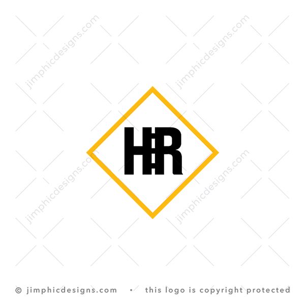 HR Road Logo logo for sale: Very iconic uppercase letters H and R merged together with a road in the center.