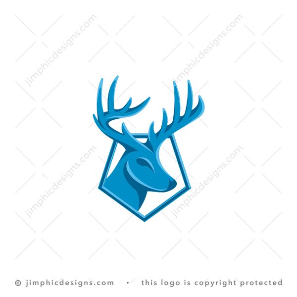 Deer Logo logo for sale: Modern deer animal design inside smooth box shape graphic.